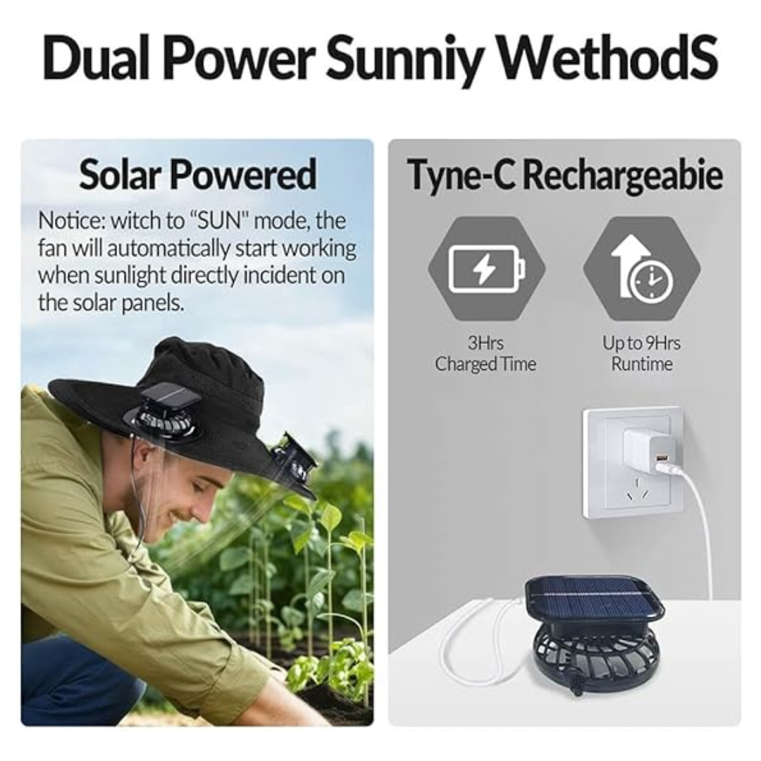 Solar-Powered Fan Hat
